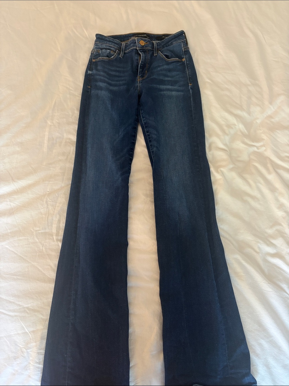 Guess Women's Dark Blue Flare Jeans - Picture 4 of 4